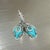 Persian Turquoise Diamond Pendant Earrings 14k WG 26.85 TCW Certified For Sale In New York - Image 6 of 15
