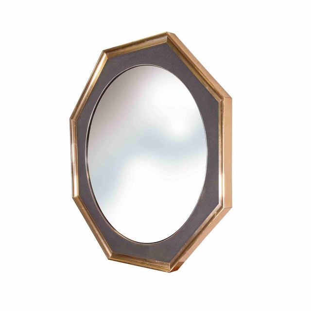 Vintage Brass Wall Mirror, Italy, 1970s For Sale - Image 3 of 6
