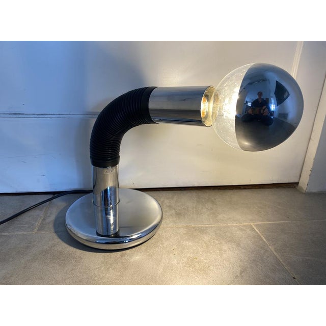 Vintage Italian Table Lamp in Chrome by Bellini for Targetti, 1970 For Sale - Image 16 of 18