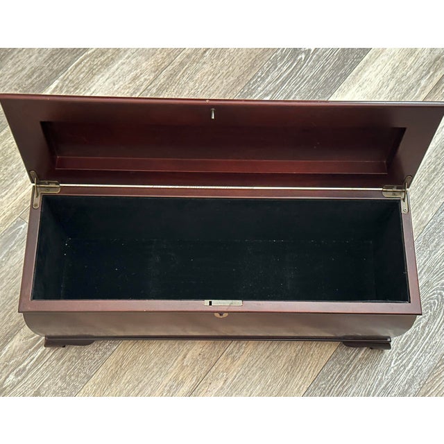 Wood Vintage Early 21st Century Dark Wood Tea Chest/Storage Box For Sale - Image 7 of 10