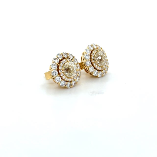 Crown of Light Cut Diamond Convertible Stud Earrings, Pair For Sale In Chicago - Image 6 of 10
