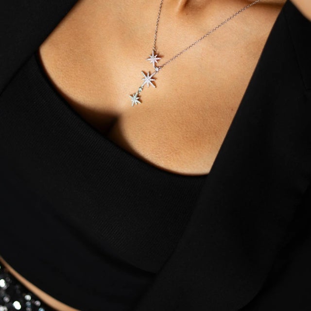 Celestial Cascade Silver Necklace For Sale - Image 4 of 8