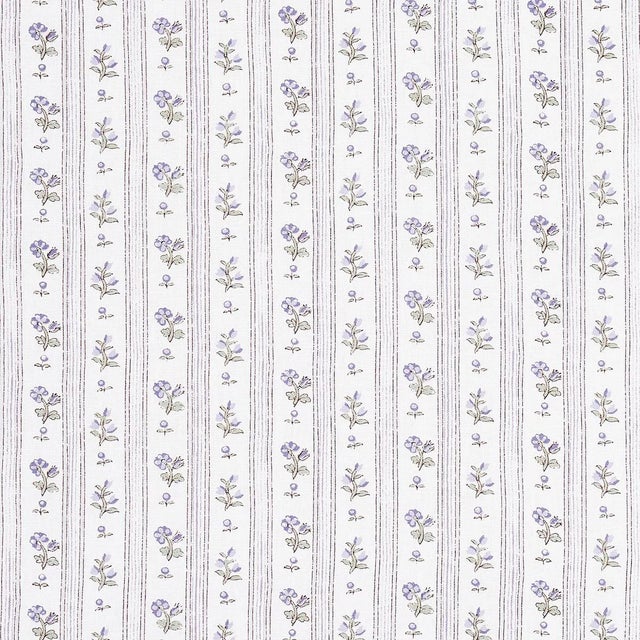 Sample - Schumacher Cabanon Stripe Fabric in Violet For Sale