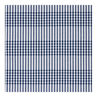 Schumacher Bergen Plaid Fabric in Navy For Sale