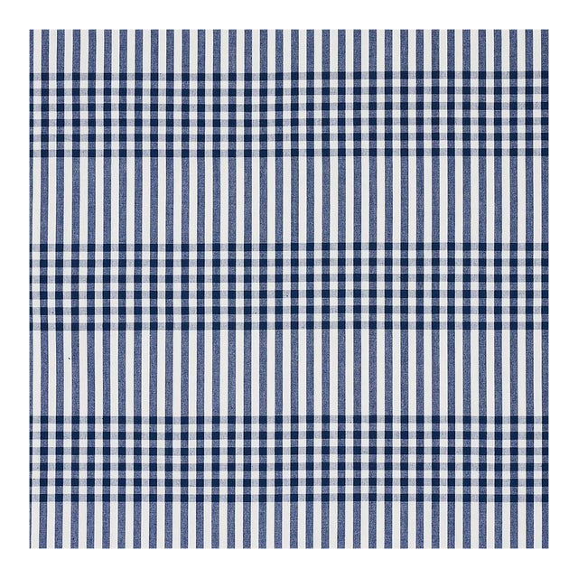 Schumacher Bergen Plaid Fabric in Navy For Sale
