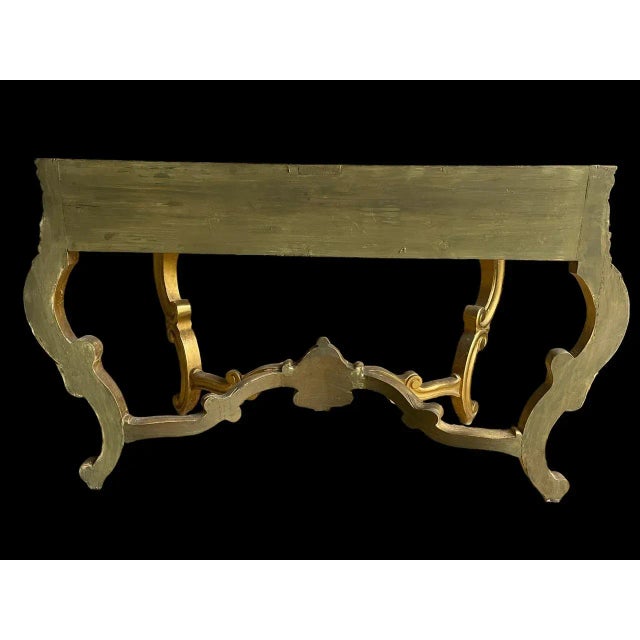 Gold 19th Century Louis XV Golden Console For Sale - Image 8 of 13