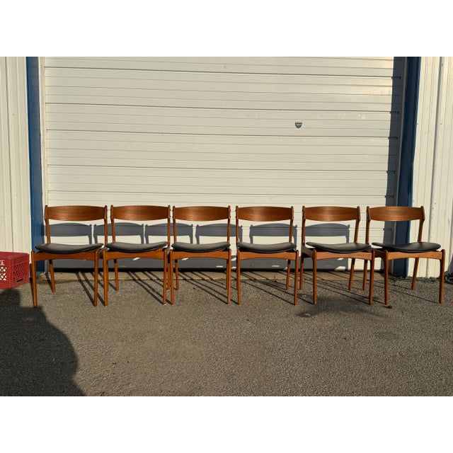 Set of 4 Mid-Century Dining Chairs Danish Modern Erik Buch Teak Dining Chairs For Sale - Image 9 of 12