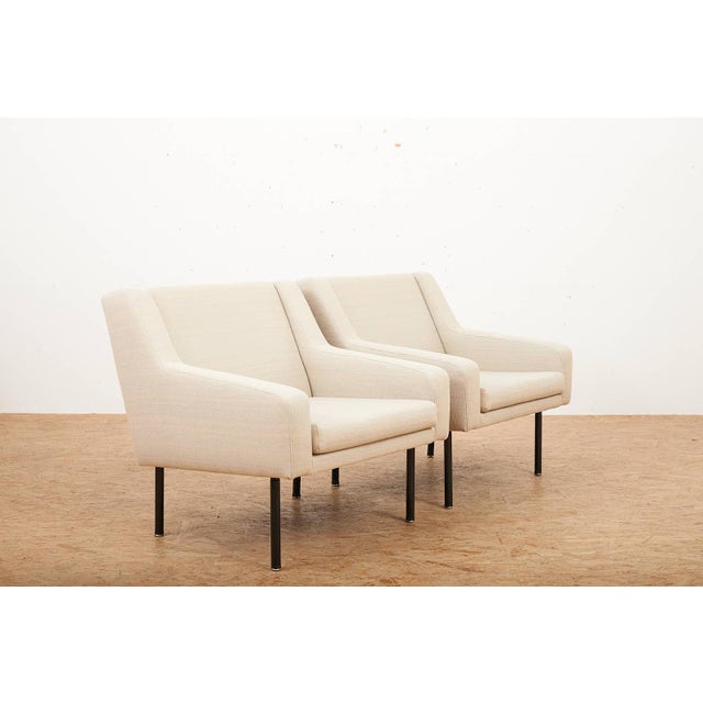 Mid 20th Century Model 202 Chairs on Black Metal Legs by Dieter Waeckerlin for Idealheim, 1961, Set of 2 For Sale - Image 5 of 14