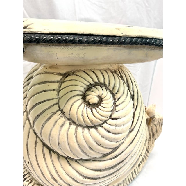 Vintage Italian Snail Garden Stool – Terracotta Garden Seat – Whimsical Outdoor Side Table For Sale In Louisville - Image 6 of 14