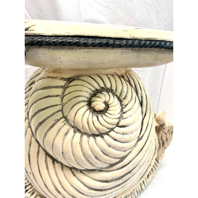 Vintage Italian Terracotta Snail Garden Stool Side Table For Sale In Louisville - Image 6 of 14