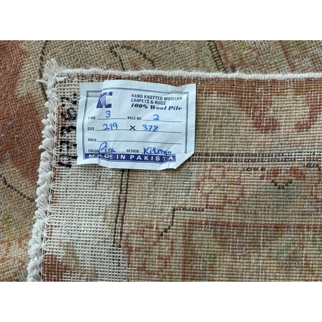 9ft 10in × 12ft 6in Kirman Design Hand-Knotted Wool Area Rug For Sale - Image 12 of 12