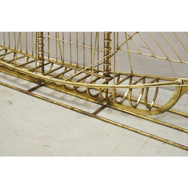 Gold Curtis Jere Mid 20th Century Clipper Ship Large Metal Wall Sculpture For Sale - Image 8 of 12
