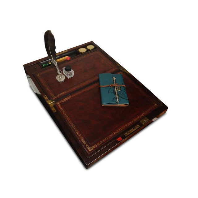 Rosewood Writing Slope with Decorative Brass Trim from Wells and Lambe, Set of 6 For Sale - Image 5 of 14