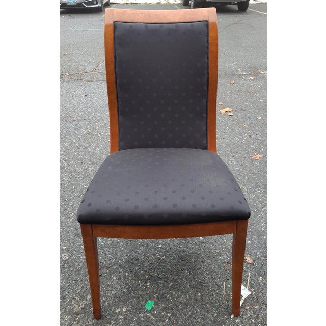 Set of Eight Hickory White Maple and Black Upholstered Dining Chairs For Sale - Image 10 of 14