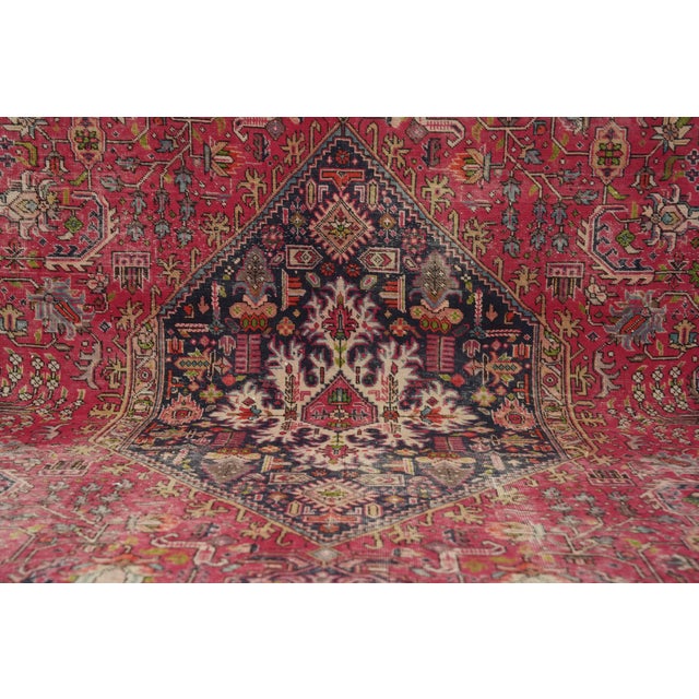Red 1970s Vintage Persian Handmade Wool 10x13 Red Area Rug For Sale - Image 8 of 13