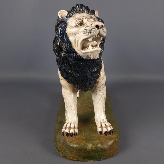 We offer for sale a visually striking and generously sized work: a majestic 20th-century Italian majolica ceramic...