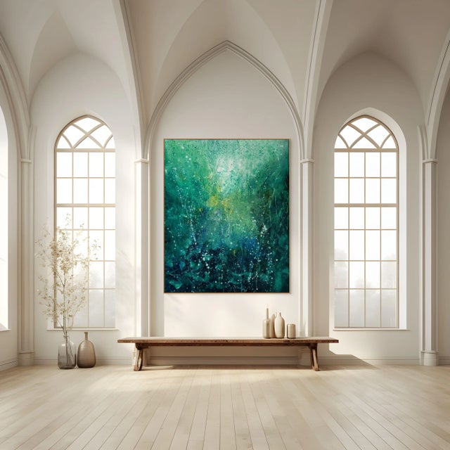 Abstract Contemporary Abstract Oil on Canvas "Innocence of Propagation" by Reiner Heidorn For Sale - Image 3 of 6