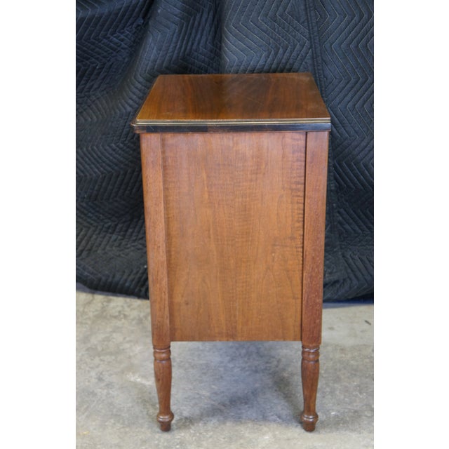 Brown 1940s Mid Century Mahogany Locking File Cabinet Side Table Nightstand For Sale - Image 8 of 11