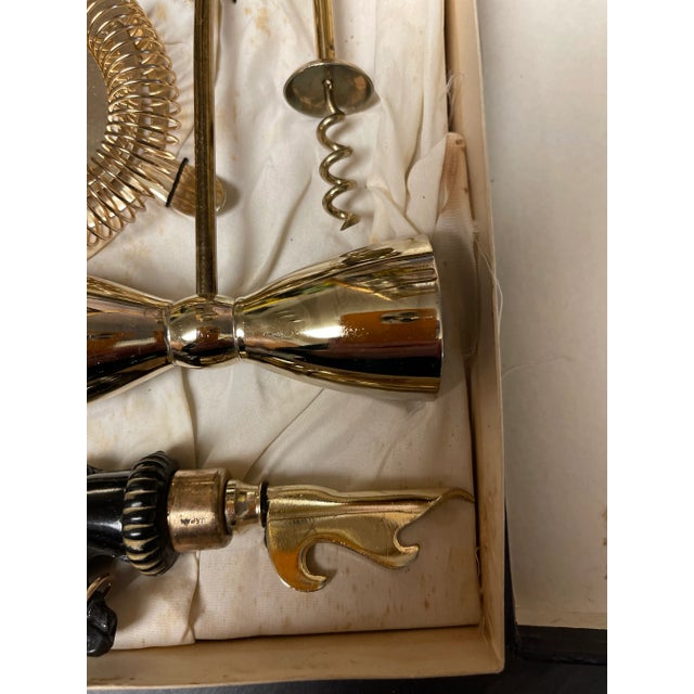 Mid-Century Modern 50s/60s Fathers Brass Hermes-Style Horse Head Barware Set- 6 Pieces For Sale - Image 3 of 8