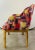 1990s Mid-Century Modern Style Chair Multicolor Upholstery and Walnut Frame, a Pair For Sale - Image 5 of 13