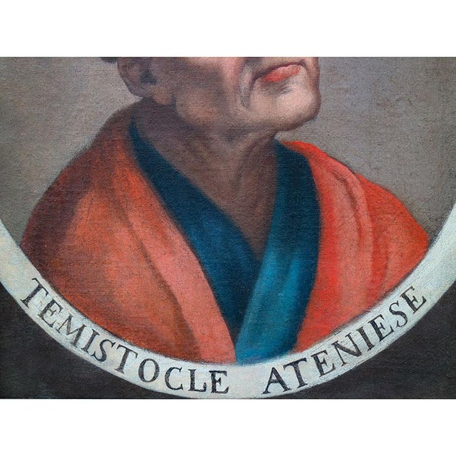 Il Todeschini, Portraits of the Philosophers Epitetus and Themistocles, Athens, 1600s-1700s, Paintings, Framed, Set of 2 For Sale - Image 5 of 16