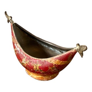 Vintage Chinoiserie Brass Bowl For Sale