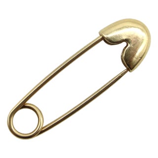 1950s Mid-Century Modern 14k Gold Safety Pin For Sale
