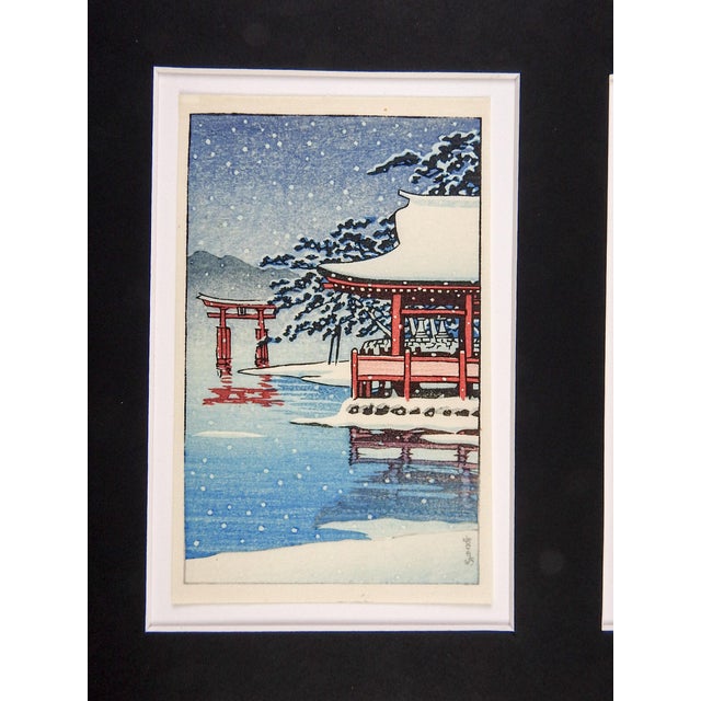 Mid 20th Century Miniature Japanese Wood Block Prints For Sale - Image 4 of 5