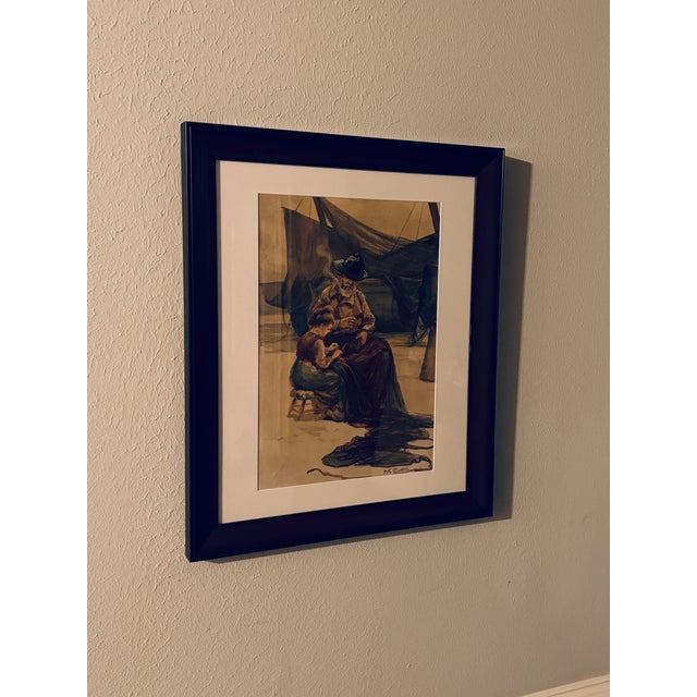 Late 19th Century Walter Satterlee Original Watercolor – Professionally Restored and Newly Framed For Sale In Houston - Image 6 of 9