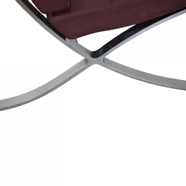 Barcelona Chair in Burgundy Leather by Ludwig Mies van der Rohe, 2000s For Sale - Image 11 of 18