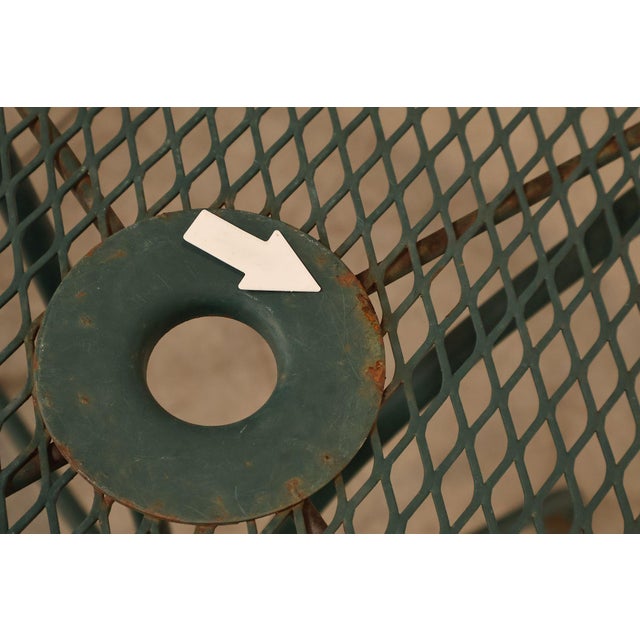 Wrought Iron Vintage Round Patio Table And Four Chairs Set For Sale - Image 12 of 18
