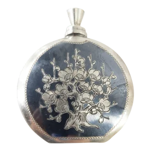 20th Century Chinese or Japanese .950 Sterling Silver Snuff or Perfume Bottle