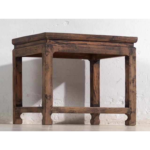 Antique Wood Square Side Table For Sale - Image 10 of 11