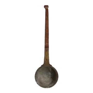 Long Indian Solid Bronze and Iron Kitchen Ladle Spoon