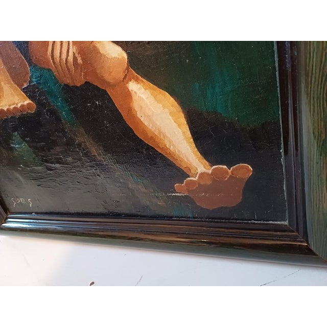 Sostras, Nude Figurative Composition, 1970, Oil on Canvas For Sale - Image 7 of 9