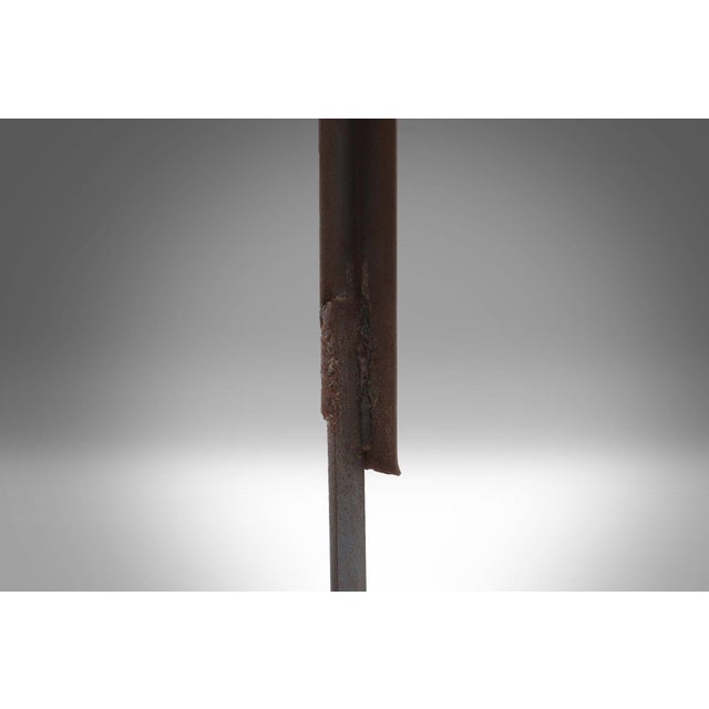 Industrial Side Table with Metal Frame, Wooden Top and Removable Platform, Belgium, 1920s For Sale - Image 12 of 14