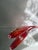 Large Red Sommerso Murano Glass Fish Vase with Applied Clear Fins from 1295 Murano, Italy, 1960s For Sale - Image 7 of 14