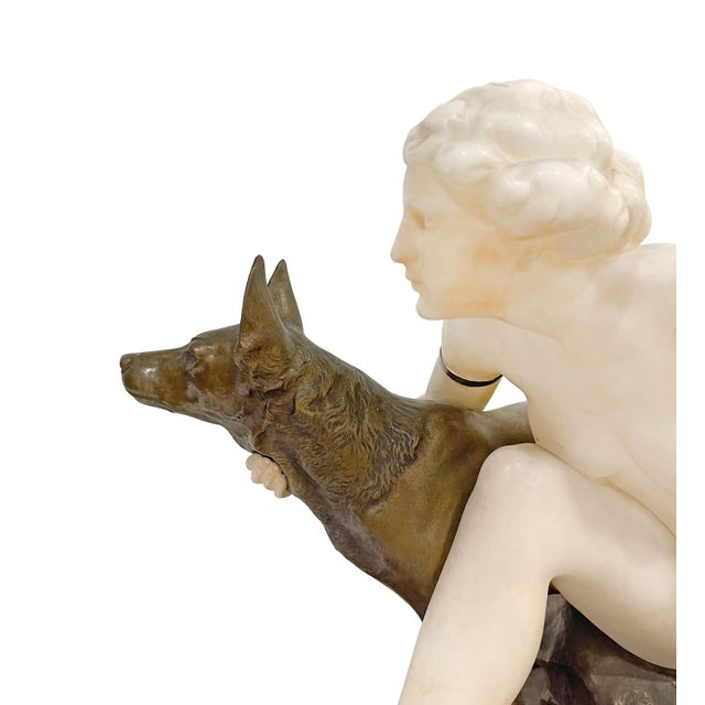 Reinhard Schnauder Signed Bronze/Marble Figurine Group For Sale In Los Angeles - Image 6 of 7