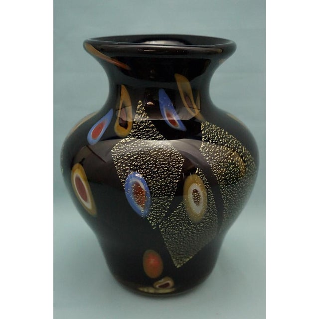 1920s Black Vase in Submerged Glass with Murrine and Gold Leaf by Louis Comfort Tiffany, USA, 1900s For Sale - Image 5 of 18