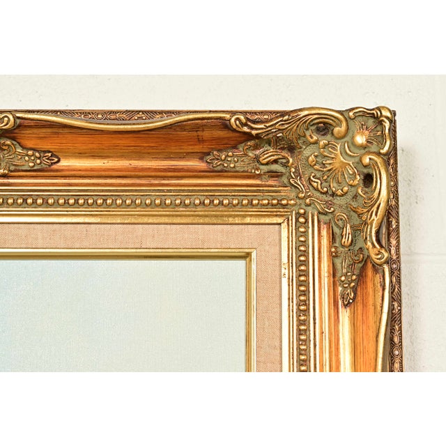 Original Artist Signed K. Kirum "Church in the Dale" Oil Painting in Carved Giltwood Frame For Sale - Image 10 of 16