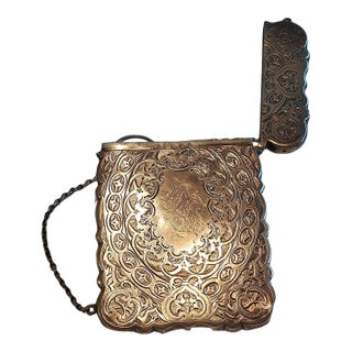 Antique Victorian Sterling Silver Card Case For Sale