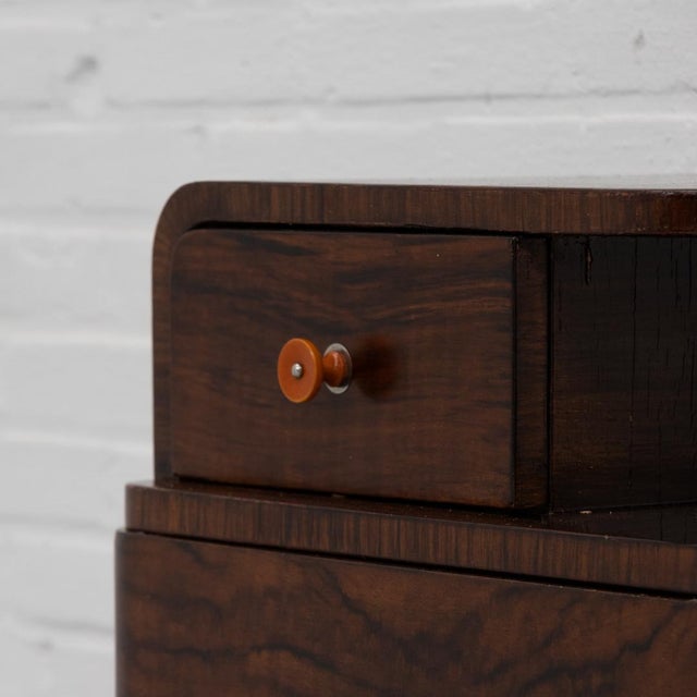 Wood Art Deco Bedside Tables, 1920s, Set of 2 For Sale - Image 7 of 18