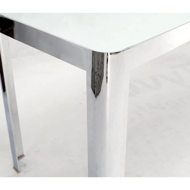 Pace Collection Large & Long Rounded Corners Stainless Steel Chrome Rectangle Console Table For Sale - Image 4 of 13