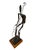 Brutalist Mid-Century Brutalist Musician Figurine Sculpture on Wood Pedestal 24” H For Sale - Image 3 of 8