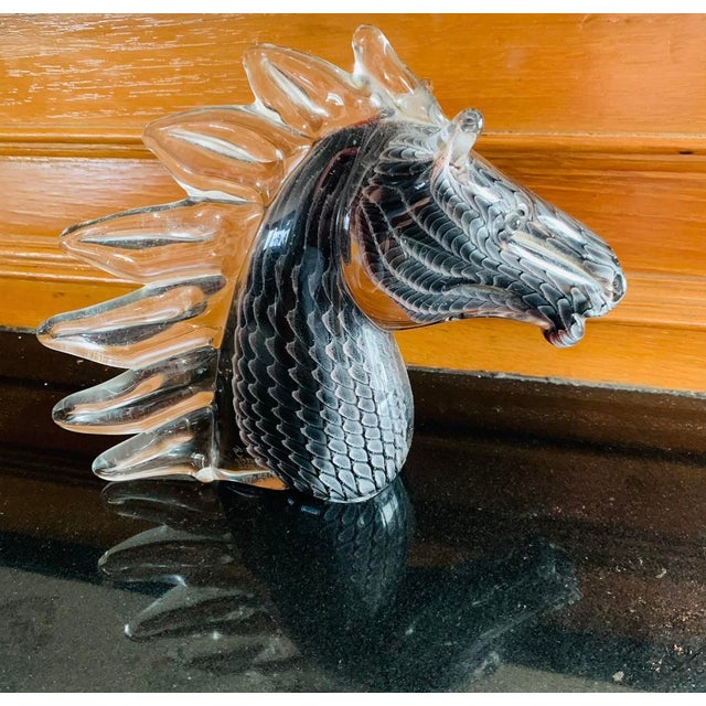 Vintage Black and Grey Murano Style Horse