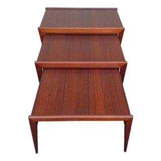 Mid Century Danish Modern Teak Nesting Tables - Set of 3 For Sale