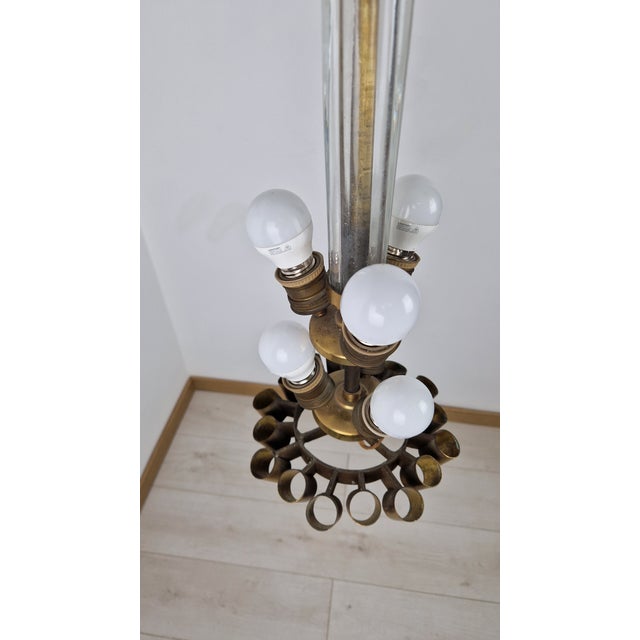 Model 5235 Chandelier in Glass and Brass by Tomaso Buzzi for Venini Murano, 1930s For Sale - Image 9 of 18