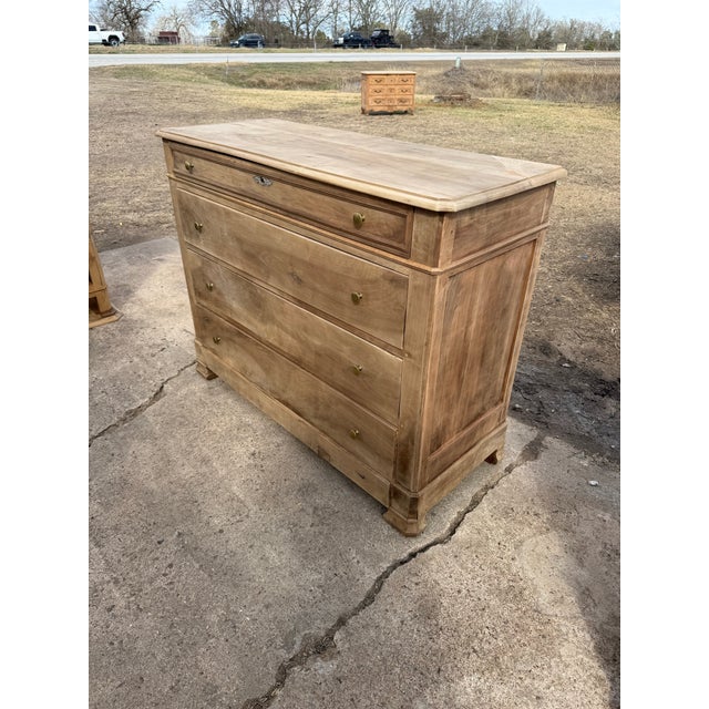 Louis Philippe 19th Century French Solid Walnut Bleached Chest of Drawer / Commodes For Sale - Image 4 of 12
