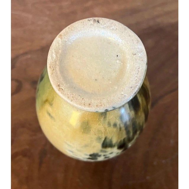 Green Small Chinese Porcelain Baluster Shape Vase With Tortoise Treacle Glaze For Sale - Image 8 of 10