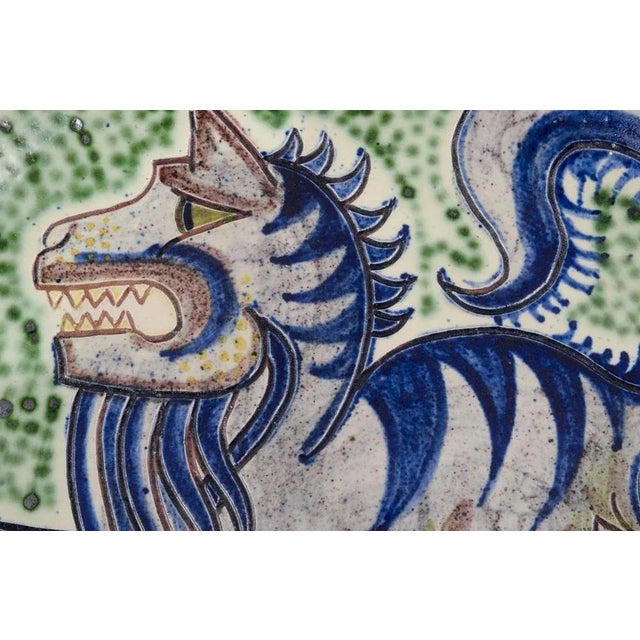 Large Ceramic Bowl with a Stylized Creature from Svend P. Jørgensen, Denmark, 1956 For Sale - Image 4 of 8